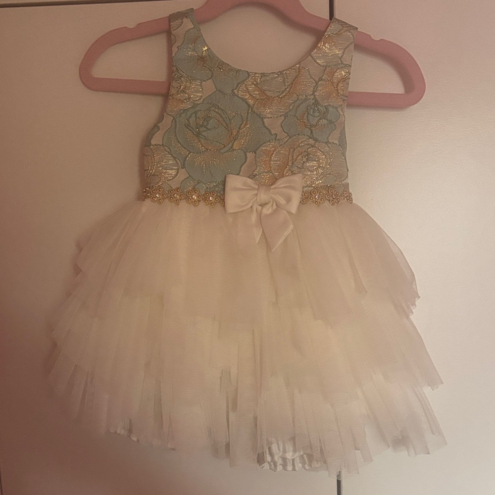 American Princess Blue and White Formal Dress